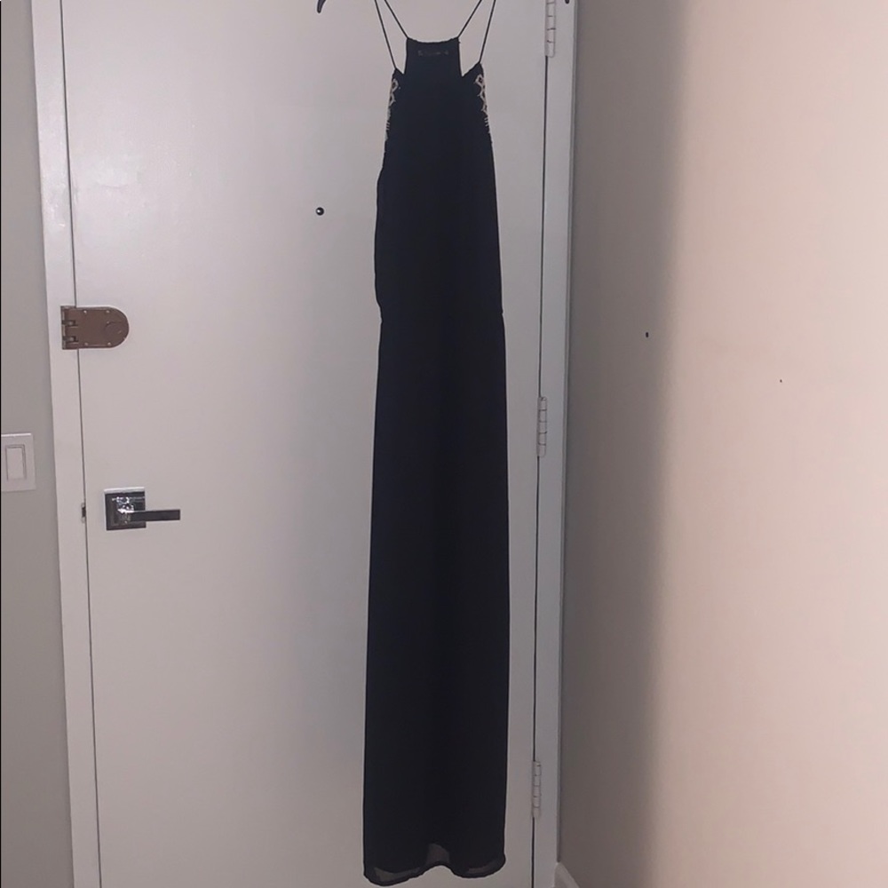 Navy Blue Beaded Zara Maxi